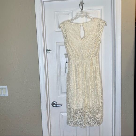JUNE & HUDSON IVORY HI LOW SLEEVELESS LACE DRESS Size Medium - Picture 6 of 14